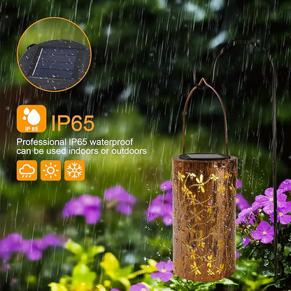 Dragonfly Solar Lantern, Chrismas Gifts for Women, Outdoor Waterproof LED Decorative Garden Lights for Lawn, Landscape, Patio, Porch Hanging Solar Lights for Ladies, Mom, Grandma