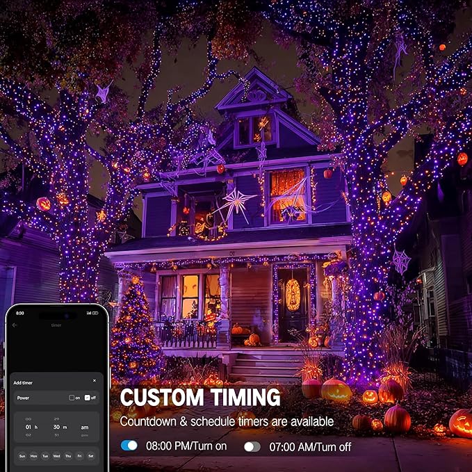 Halloween Backyard String Lights, 98ft 300 LED Waterproof
