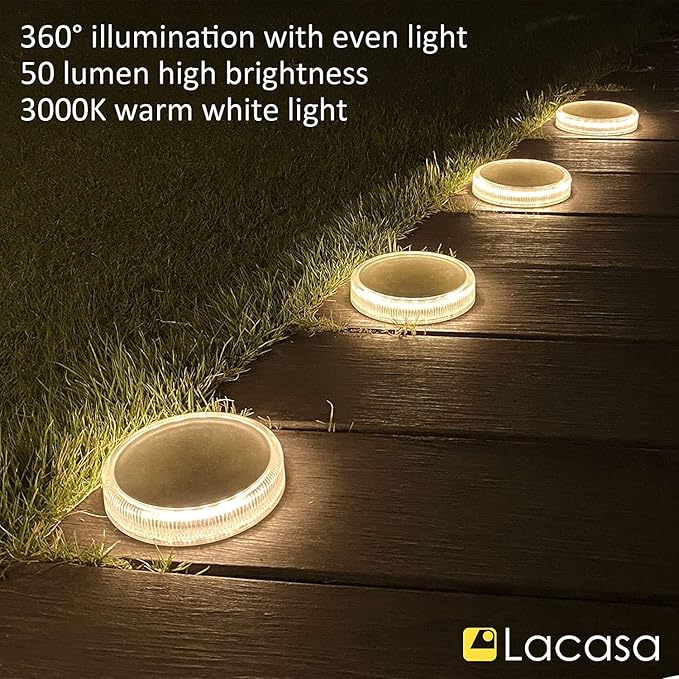 Solar Dock Lights 4-Pack, Waterproof LED