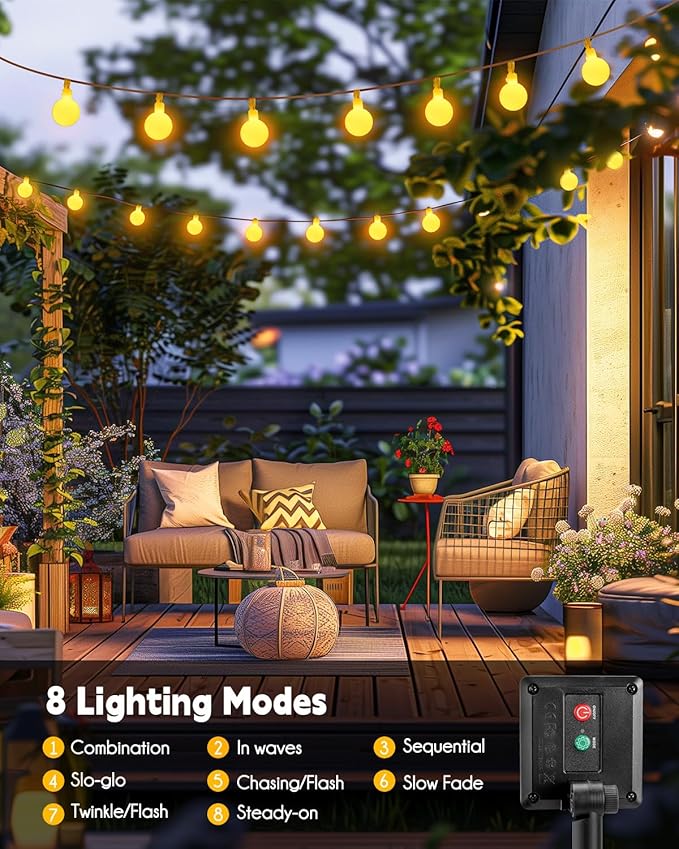 6ft String Lights for Porch, Waterproof LED