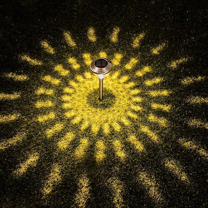 8-Pack Warm White Solar Path Lights, Outdoor Garden LED