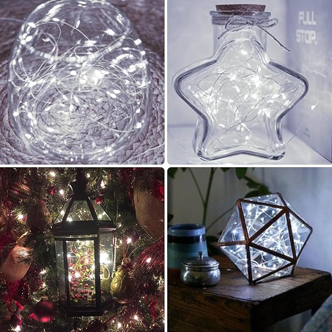 2-Pack Christmas String Lights, 33ft 100 LED Waterproof Twinkle Lights