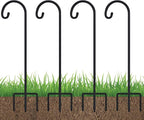 4-Pack 32" Shepherd's Hooks, Heavy-Duty Garden Stakes