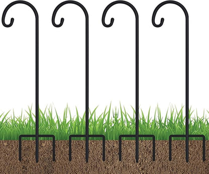 4-Pack 32" Shepherd's Hooks, Heavy-Duty Garden Stakes