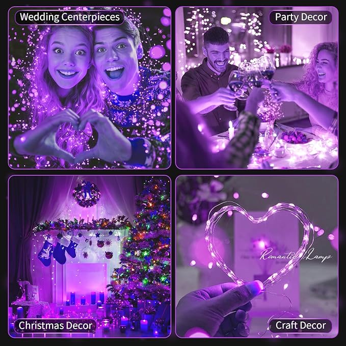 20-Pack 7ft Christmas LED String Lights, Waterproof Timer Lights