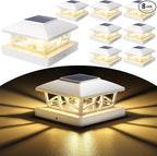 8-Pack Solar Post Cap Lights for Patio, LED
