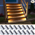 16-Pack Solar Patio Step Lights, Warm White Waterproof