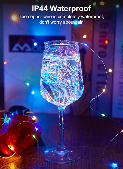 100 LED Christmas Twinkle Lights, 33ft Waterproof for Porch