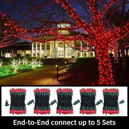 LAMPHOME 100 Count Red Valentine's Day Lights with 20FT Green Wire Waterproof,Mini String Lights for Holiday Decorations, Christmas Tree, Party, Wedding, Xmas, Home, Indoor & Outdoor Use