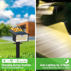 3-Pack 62 LED Solar Yard Spotlights, 3-Mode Waterproof
