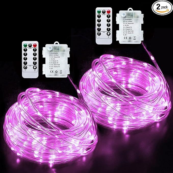 Remote Control Rope Lights, 33ft Color-Changing LED