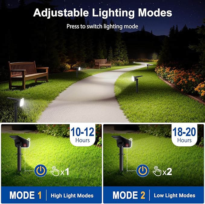 4-Pack Solar Spotlights, Yard Lights