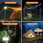 8ft LED Patio String Lights, Waterproof Outdoor