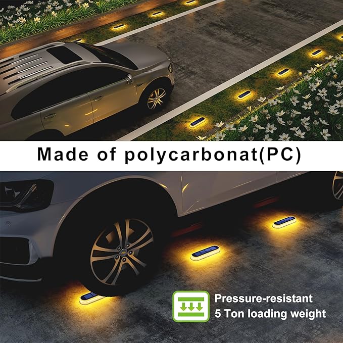 Solar Step Lights Outdoor Waterproof LED, 4 Pack Warm White Flat Solar Powered Deck Lights for Outside, Stick on Light Bar for Stair, Dock, Patio, Garden, Path, Walkway, Driveway, Porch