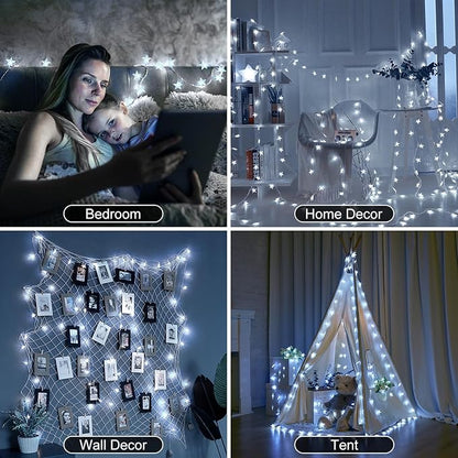 17ft White String Lights for Yard, Waterproof LED