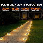 4-Pack Solar Fence Lights, Warm White Waterproof LED