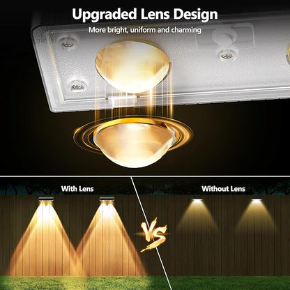Brizled Solar Fence Lights Outdoor, 6 Modes 2700/4500/6500K 250ml Fence Solar Lights, IP65 Waterproof Outdoor Wall Light Landscape Lighting for Backyard Garden Patio Deck Railing Wall Poolside, 8 Pack