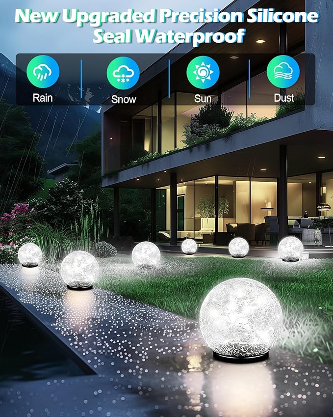 2-Pack White In-Ground Solar Lights, Flat LED Garden