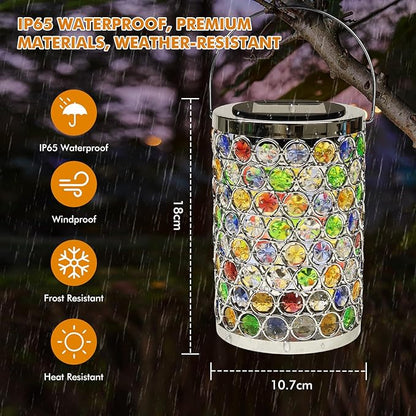 Gifts for Women, Solar Lanterns Outdoor – Mosaic Crystal & Hummingbird Hanging Solar Lights, IP65 Waterproof Solar Powered Decor for Patio, Garden, Backyard, Pathway, Birthday Gifts