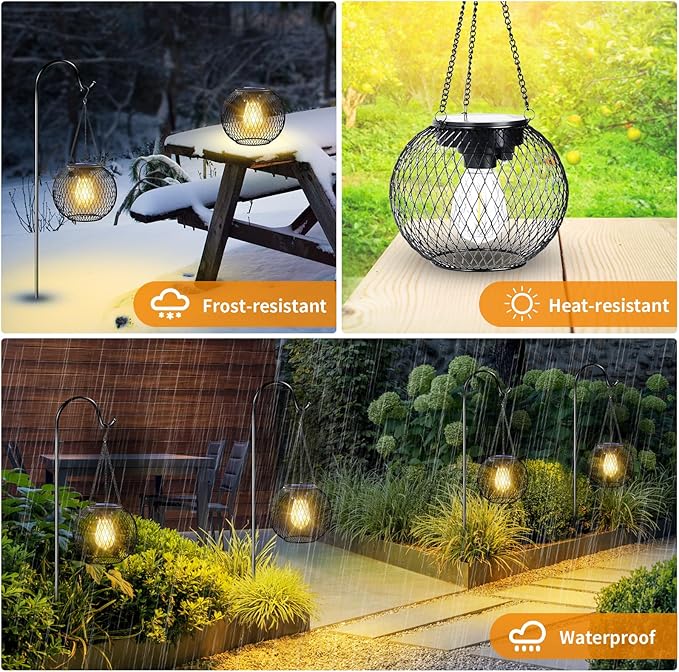 Backyard Solar Lantern Set 2-Pack, Classic Backyard Lighting