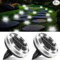 2-Pack Cool White In-Ground Solar Lights, Flat LED Garden