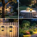 4-Pack Garden Solar Lanterns, Waterproof LED Patio Lights