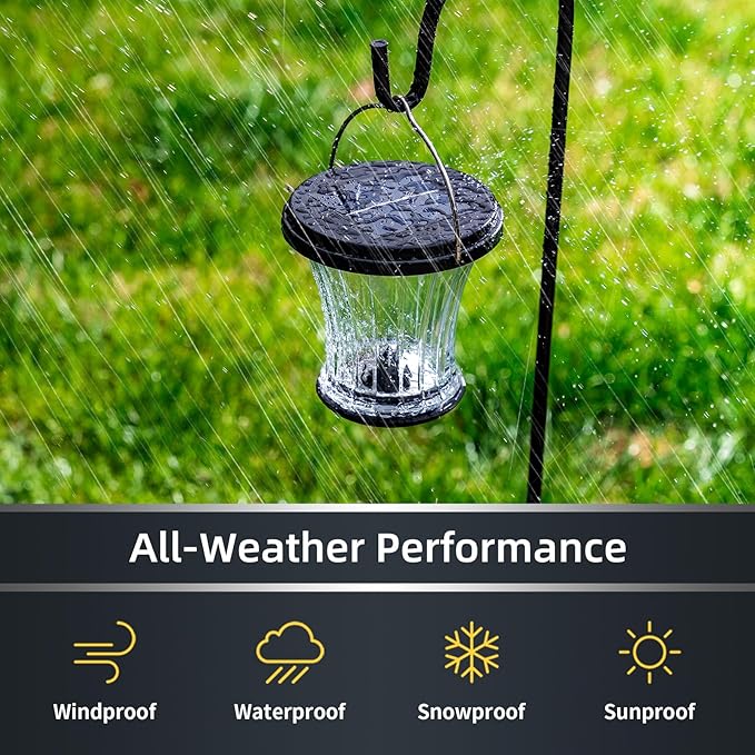 Solar Backyard Lanterns 4-Pack, Backyard Hanging LED Decor