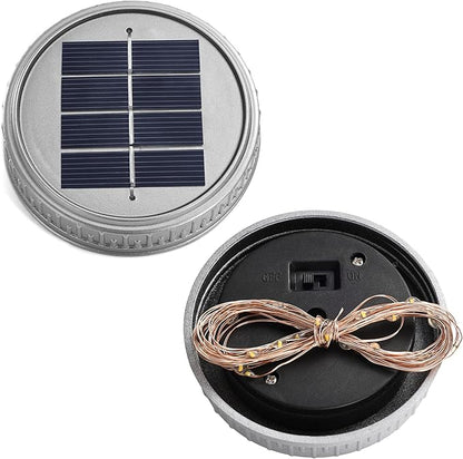 Cooo 6 Pack Crackle Glass Solar Lantern with 30 LED Firefly Lights– Waterproof Outdoor Hanging Lamp 215% Larger Solar Panel, Anti-Rust Lids Decorative Lighting for Garden Patio Christmas Decorations