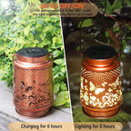 2-Pack Butterfly Solar Lanterns, Waterproof LED Porch Lights