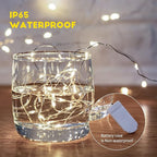 24-Pack White Patio String Lights, 7ft Weatherproof LED