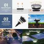 Solar Flat Disk Lights 10-Pack, Waterproof Garden