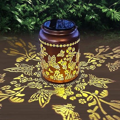 Butterfly Solar Lanterns Outdoor Waterproof, 14.6'' Large Lamps, Upgraded 2000mAH Battery, Metal Christmas Gift, Birthday Gifts for Women Mom Grandma, Garden Yard Patio Lawn Pathway Decor