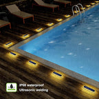 Solar Step Lights 4-Pack, Waterproof Wall