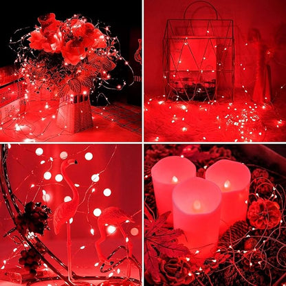 8-Pack Christmas String Lights, 16ft 50 LED Waterproof Twinkle Lights