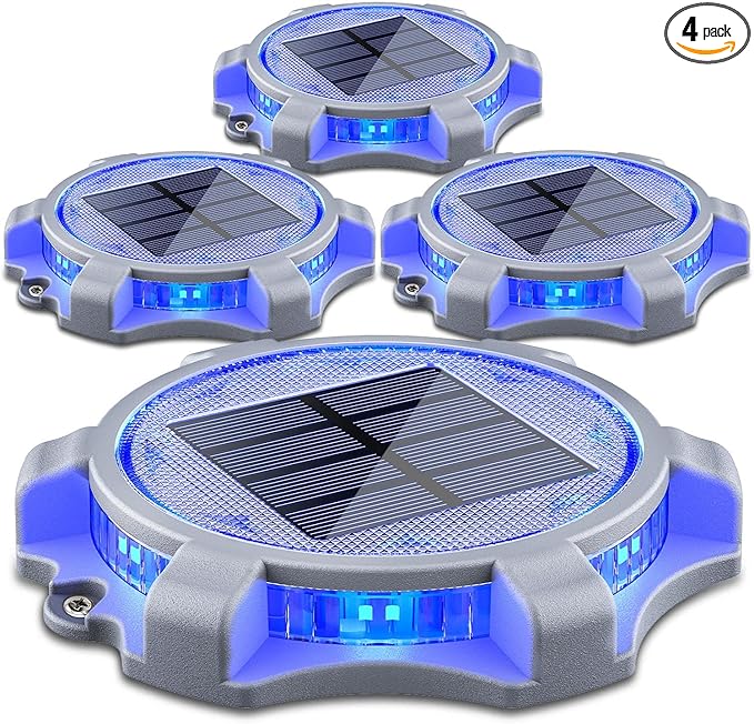 Solar Gutter Lights 4-Pack, Waterproof LED