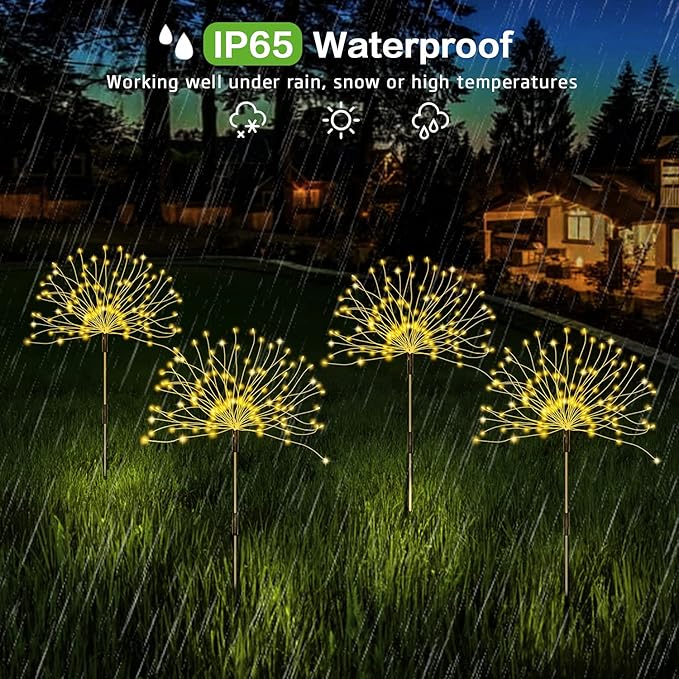 Firework Fairy Lights 4-Pack, 120 LED Starburst