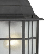 Black Pole Lantern with Planter, Solar Outdoor