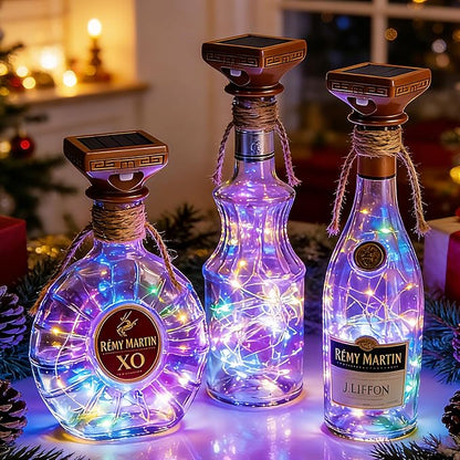 VOOKRY 8 Pack Solar Powered Wine Bottle Lights, 20 LED Waterproof Outdoor Solar Fairy String Cork Lights for Wedding, Christmas, Party, Garden, Patio, Tabletop Decor(Multicolor)