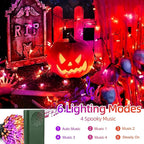 100 LED Halloween Twinkle Lights, 33ft Waterproof for Porch