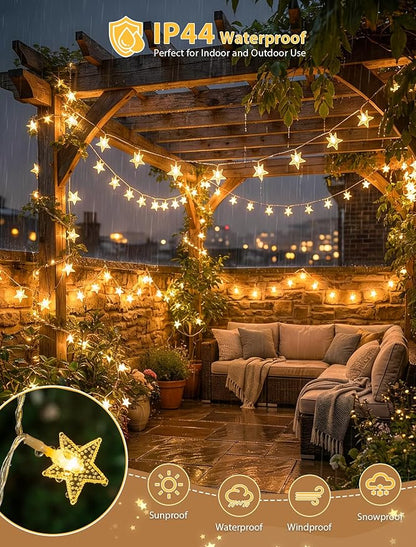 Christmas String Lights, 4ft 50 LED Waterproof Twinkle Lights