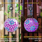 Solar Mosaic Lanterns, Patio Hanging LED Decor