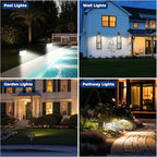 60 LED Solar Garden Spotlights 4-Pack, LED