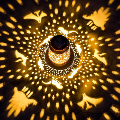 Dinosaur Solar Lanterns Outdoor Waterproof Hanging Solar Lights Dinosaur Gifts for Women Men Metal Decorative LED Dinosaur Lanterns for Garden Decor,Yard,Patio,Lawn,Tabletop,Pathway,Landscape