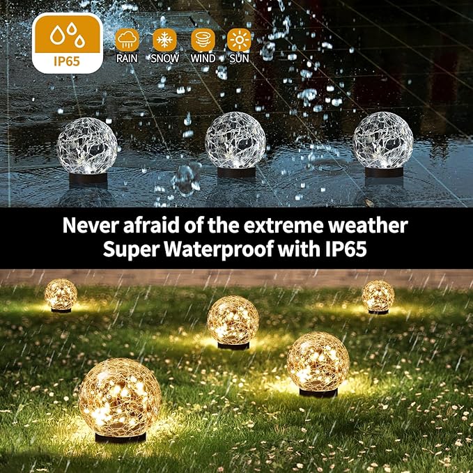Solar Walkway Path Lights, Waterproof