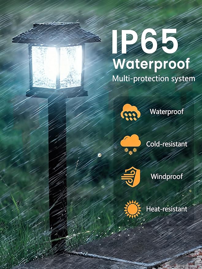 16-Pack Solar Lights Outdoor (Extra-Bright & Smart Auto On/Off), Solar Powered Garden Lights, Waterproof Solar Pathway Lights for Landscape, Path, Yard, Patio, Driveway, Walkway Decor (Cool White)