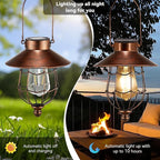 Metal Courtyard Solar Lanterns for Patio, Waterproof LED