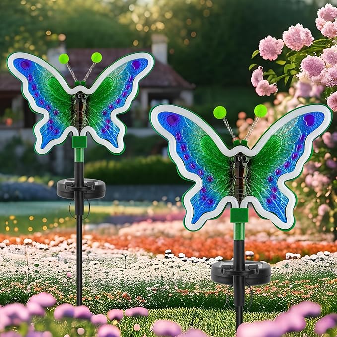 2-Pack Solar Pathway Lights, Waterproof LED Driveway Lights