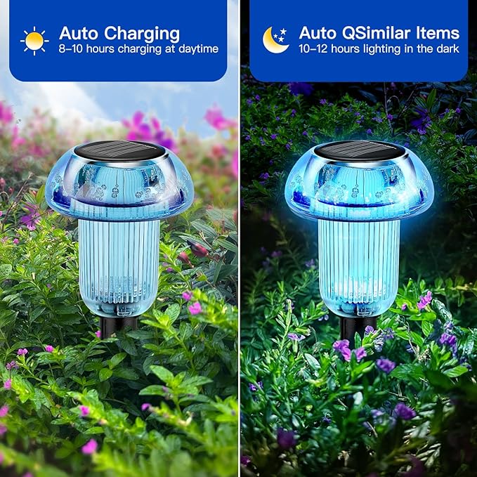 Solar Walkway Path Lights 4-Pack, Waterproof