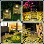 Rose Solar Lantern Set 2-Pack, Charming Porch Lighting