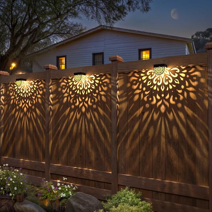 Modern Solar Fence Lights 6-Pack, LED